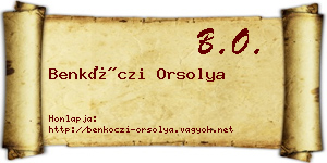 Benkóczi Orsolya névjegykártya
